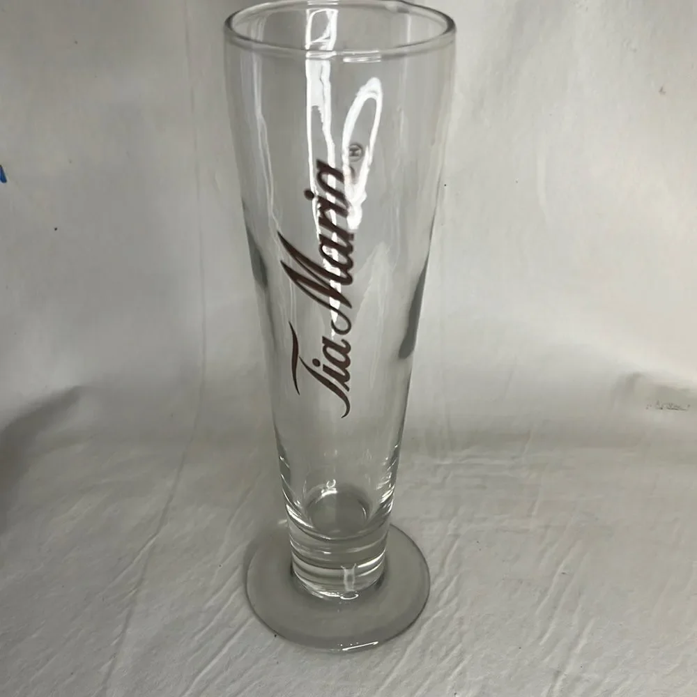 Tia Maria 16 Ounces Clear Glass Cocktail Drinking  Bar Accessories 9 1/2 In Tall